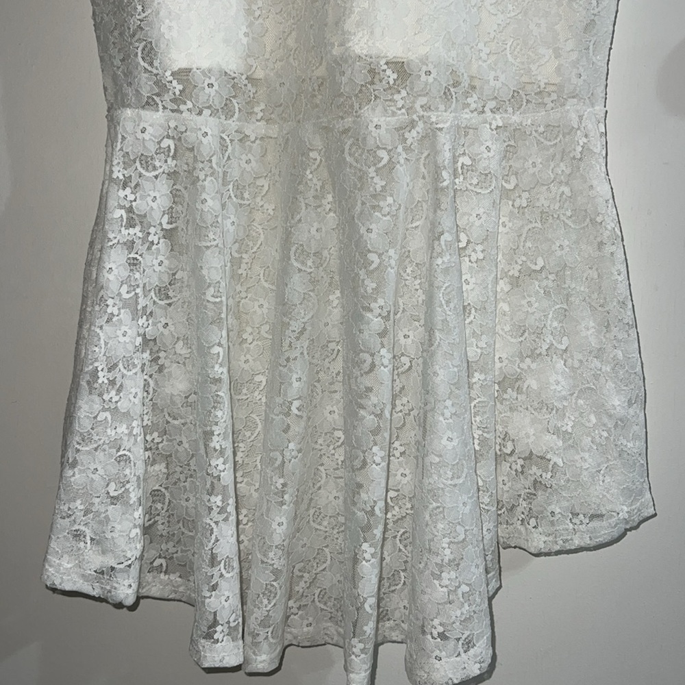 Ivory Lace off the shoulder midi dress - Picture 9 of 10